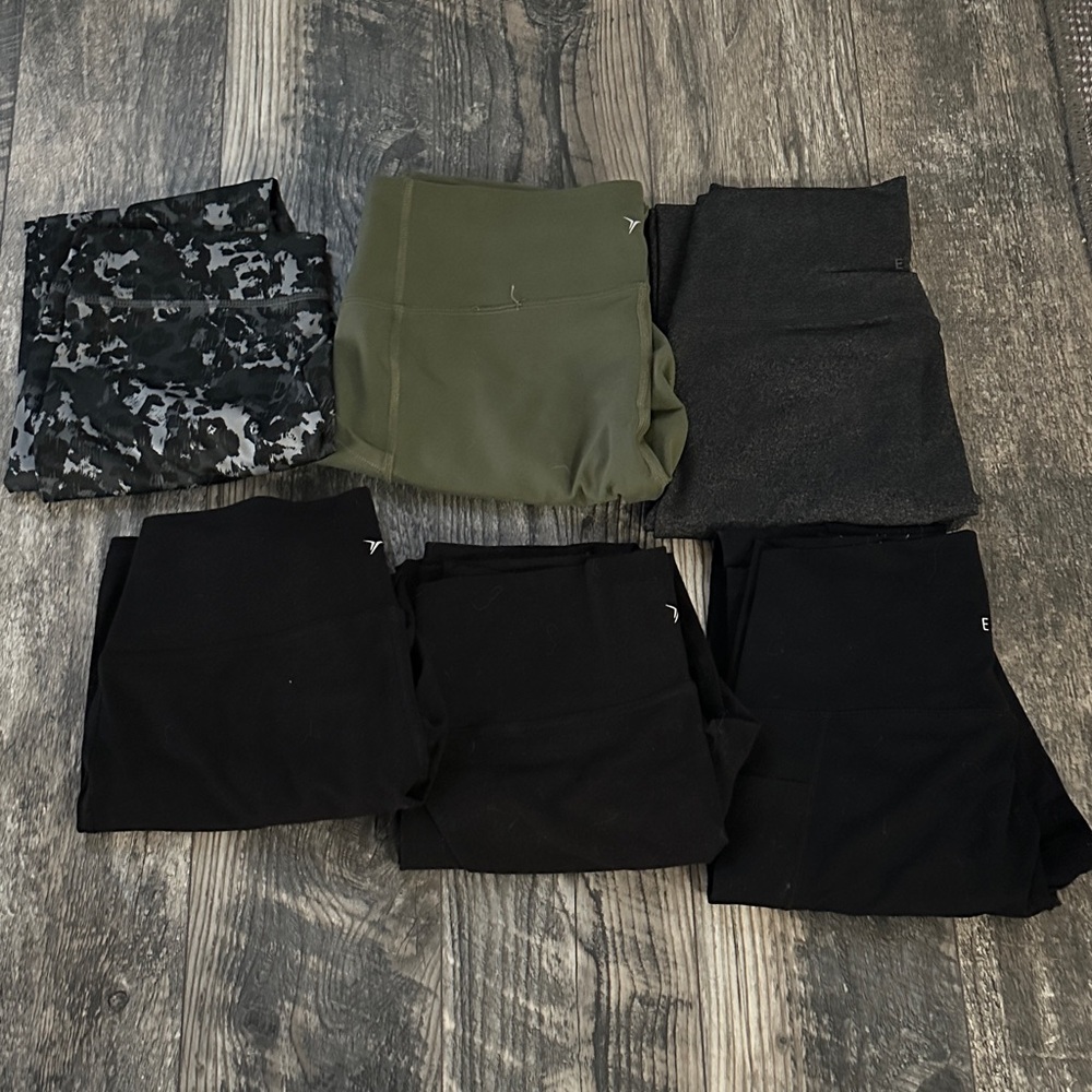 Set of 6 ethos and old navy Leggings Set - Camouflage, Green, and Black